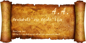 Andaházy Atália névjegykártya